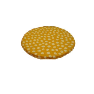 Sitzkissen rund orange mit weißen Punkte